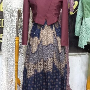 Set Janggan Crop Top Burgundy